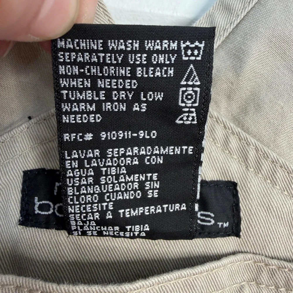 Vintage Overalls Y2K Khaki‎ Shortalls Large Juniors No Boundaries 100% Cotton
